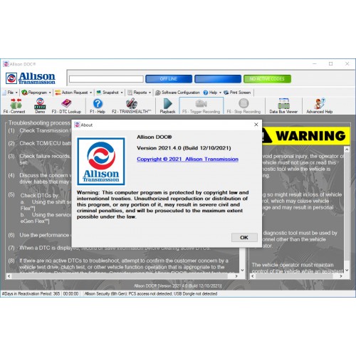 Universal Allison DOC Full Version v2021.5[update 2022.06] + Gen 5 Data Files With Programming Allison Transmission Diagnostic Software