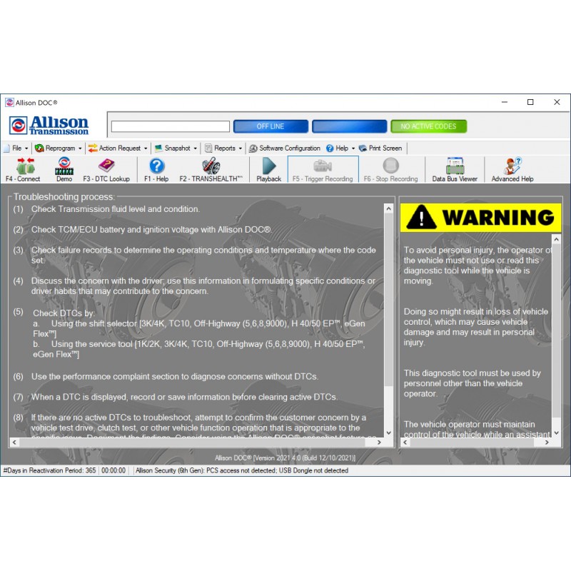 Universal Allison DOC Full Version v2021.5[update 2022.06] + Gen 5 Data Files With Programming Allison Transmission Diagnostic Software 