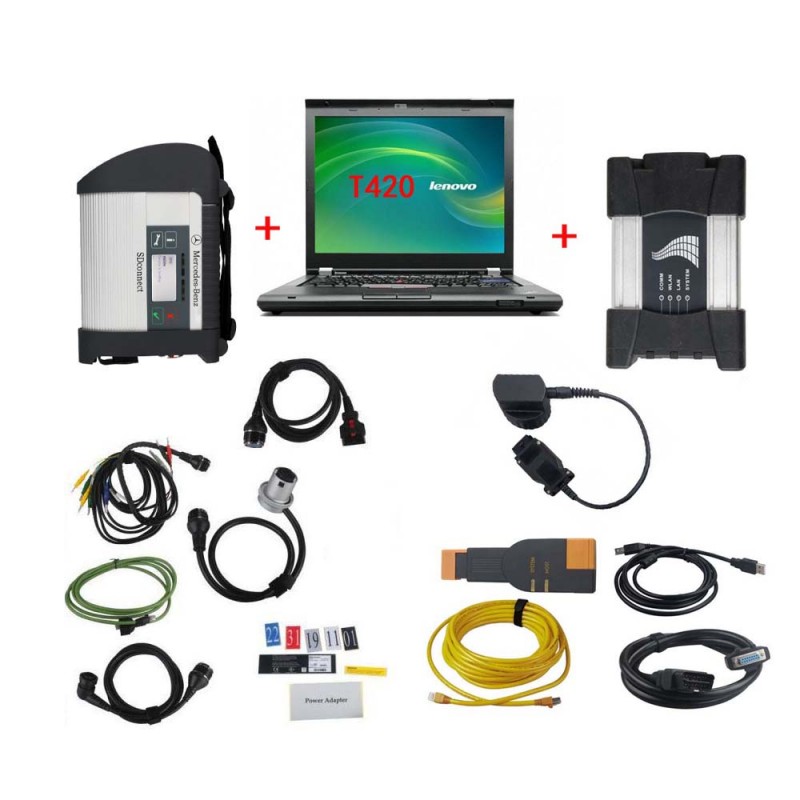 V2023.06 BMW ICOM NEXT + V2023.06 DOIP MB STAR SD C4 with Lenovo T420 laptop BENZ BMW Softwares Full Set Ready to Use 