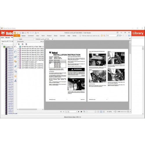 Bobcat Service Library [02.2021] Service & Maintenance Manuals