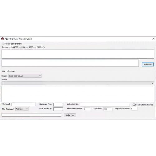 CNH APPROVAL PASSWORD Generator (Long passwords for setting speed limiter values) for 1100,1200,2000 Type and TCU Serial Unlock