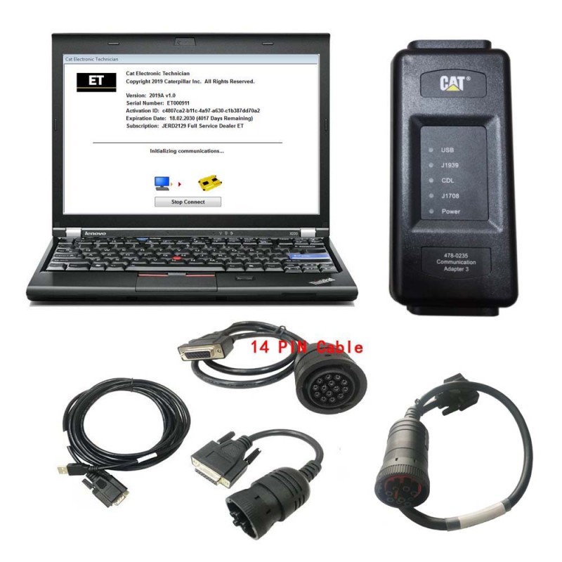 Best Quality 2023A CAT Caterpillar ET 4 Diagnostic Adapter IV CAT Diagnostic Tool Plus Lenovo X220 Laptop