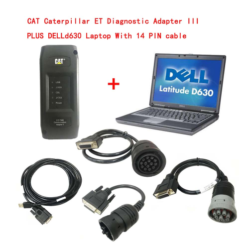 2023A CAT Caterpillar ET Diagnostic Adapter 3 (Real Caterpillar ET3 Adapter III) PLUS DELL D630 Laptop