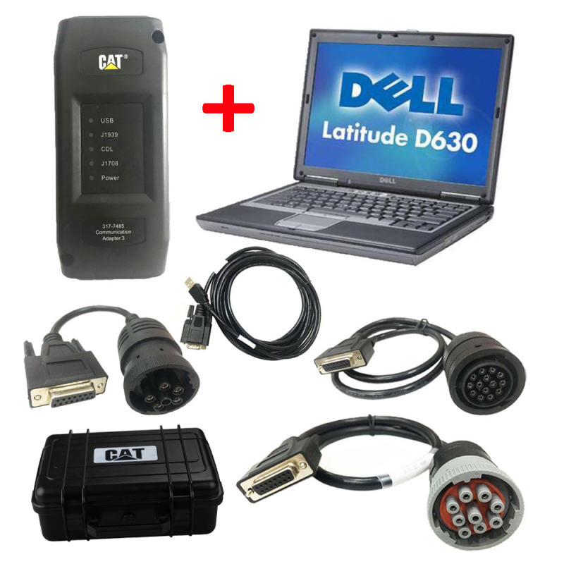 2023A CAT Caterpillar ET Diagnostic Adapter 3 (Real Caterpillar ET3 Adapter III) PLUS DELL D630 Laptop