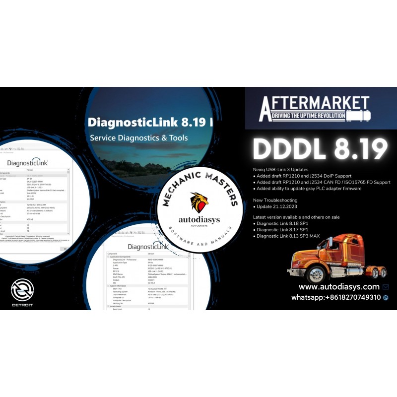 Detroit Diesel Diagnostic Link Professional 8.19 [DDDL sp1 8.19] Level 10+Troubleshooting with keygen