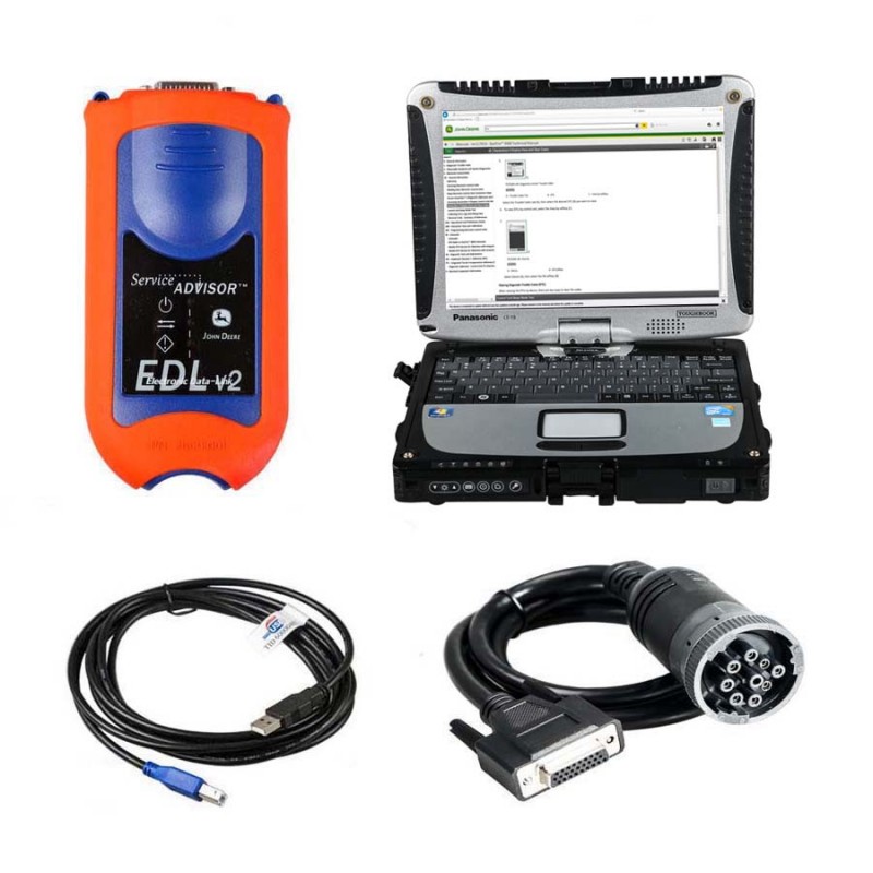 V5.3.225 John Deere Service Advisor EDL V2 Electronic Data Link Heavy Duty Truck Diagnostic Tool Plus Panasonic CF19 I5 