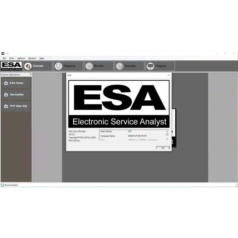 2023.01 Paccar ESA Electronic Service Analyst 5.5.0 SW Flash Files 2022.11 with UserType Change Tool  