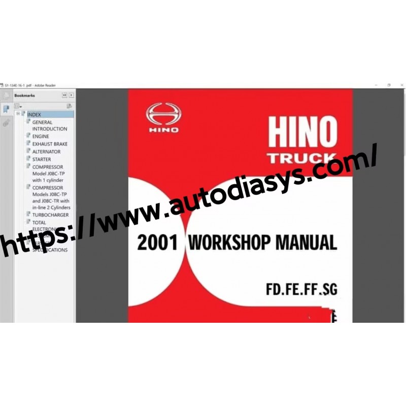 Hino Diesel Trucks 2001-2018 Full Set Workshop Manual